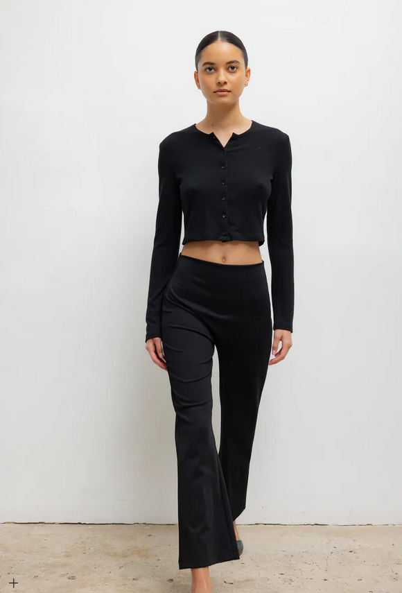 LESET Lauren Crop Cardigan II - Black