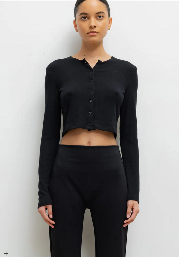 LESET Lauren Crop Cardigan II - Black