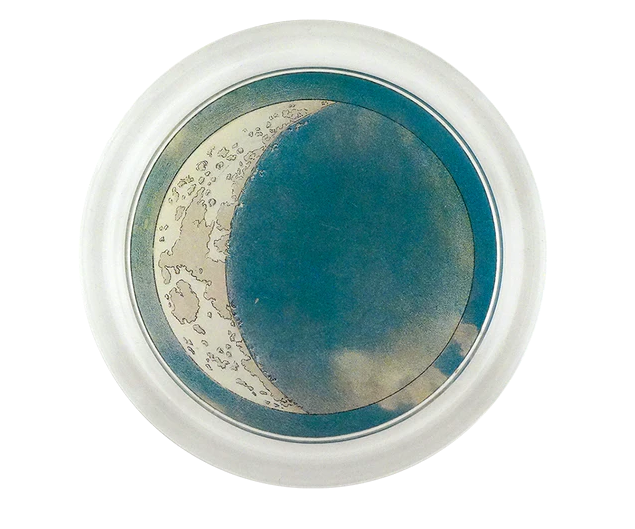 JOHN DERIAN 6" Coaster - Blue Crescent