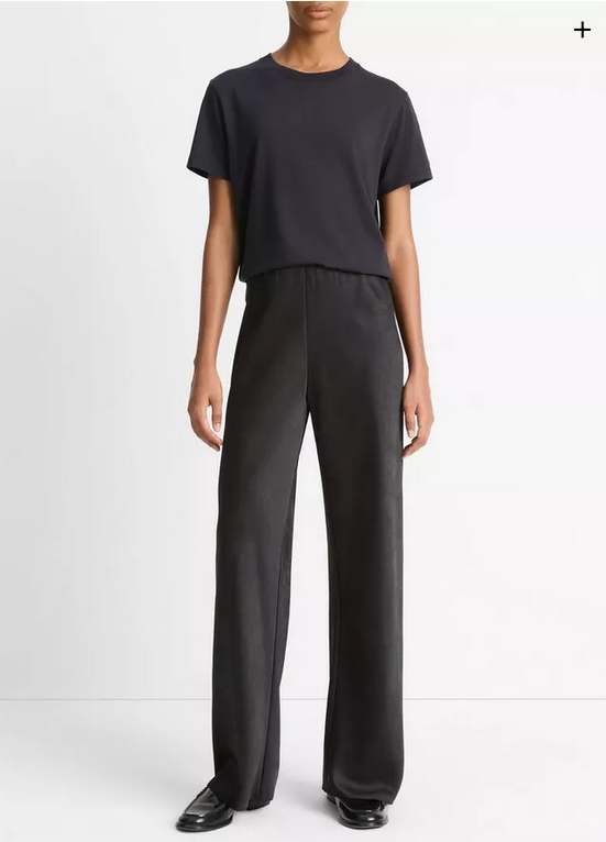 VINCE Pima Cotton Crew Neck T-Shirt - Coastal Blue