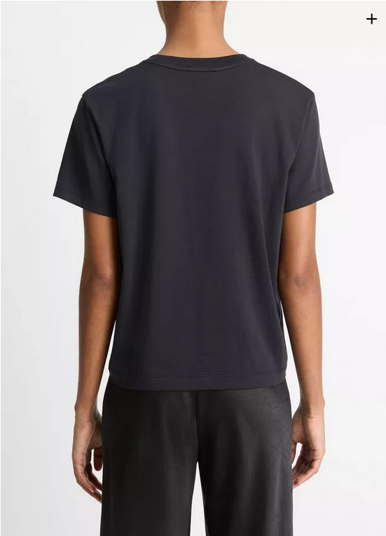 VINCE Pima Cotton Crew Neck T-Shirt - Coastal Blue