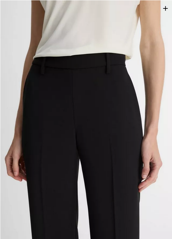 VINCE Crepe Tapered Pull-On Pant - Black