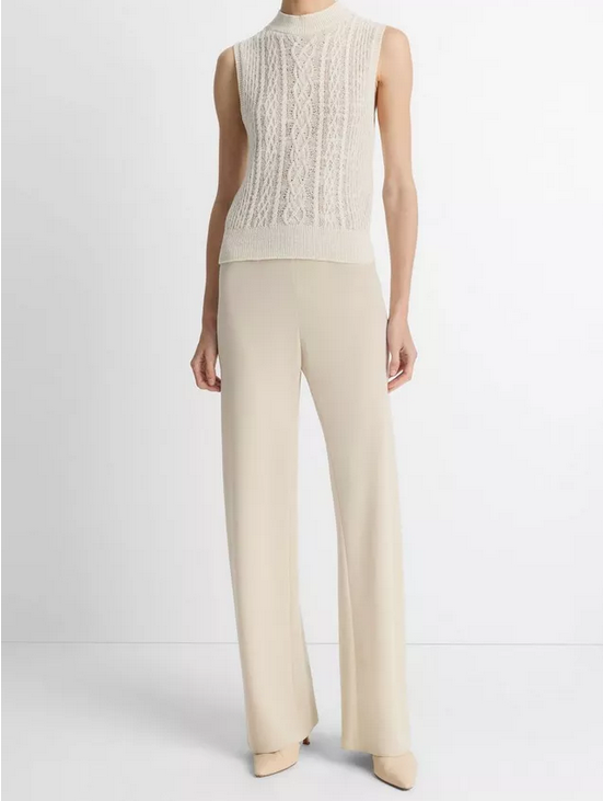 VINCE Cable Double-Layer Shell - Off White/Gold Cliff