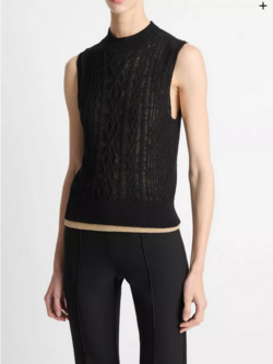 VINCE Cable Double-Layer Shell -Black/Gold Cliff