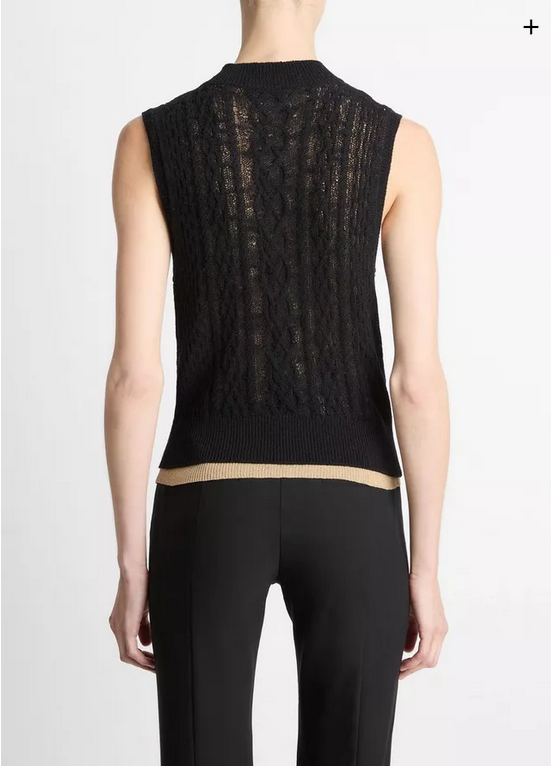 VINCE Cable Double-Layer Shell -Black/Gold Cliff