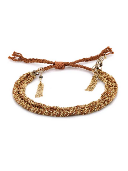 MARIE LAURE CHAMOREL No. 183 Braided Bracelet - Gold Caramel