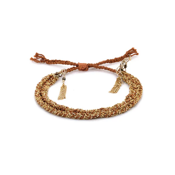 MARIE LAURE CHAMOREL No. 183 Braided Bracelet - Gold Caramel