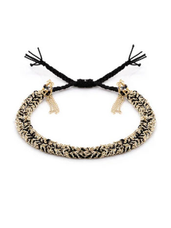 MARIE LAURE CHAMOREL No. 183 Braided Bracelet - Gold Black