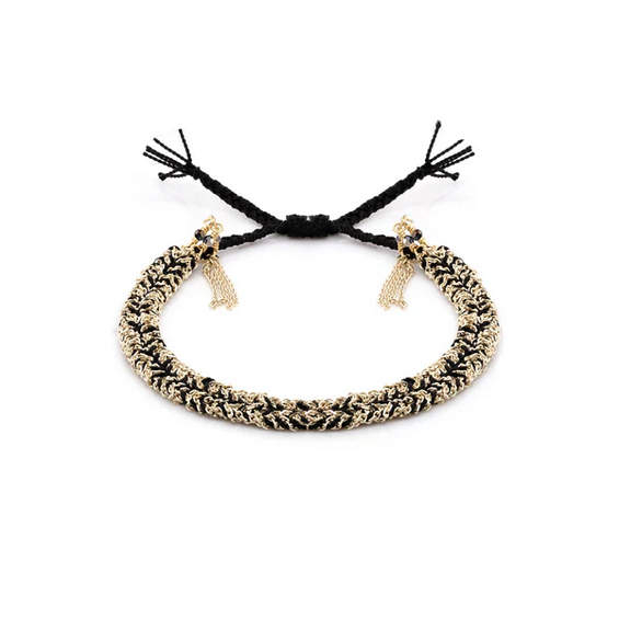 MARIE LAURE CHAMOREL No. 183 Braided Bracelet - Gold Black