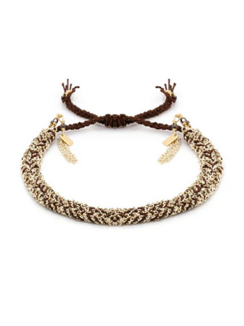 MARIE LAURE CHAMOREL No. 183 Braided Bracelet - Gold Brown