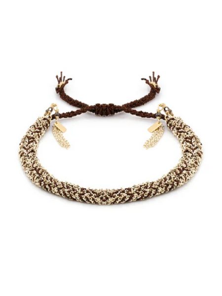MARIE LAURE CHAMOREL No. 183 Braided Bracelet - Gold Brown