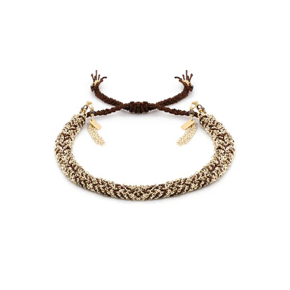 MARIE LAURE CHAMOREL No. 183 Braided Bracelet - Gold Brown