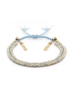 MARIE LAURE CHAMOREL No. 183 Braided Bracelet - Gold Aqua