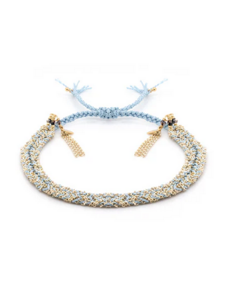 MARIE LAURE CHAMOREL No. 183 Braided Bracelet - Gold Aqua