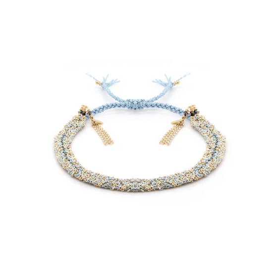 MARIE LAURE CHAMOREL No. 183 Braided Bracelet - Gold Aqua