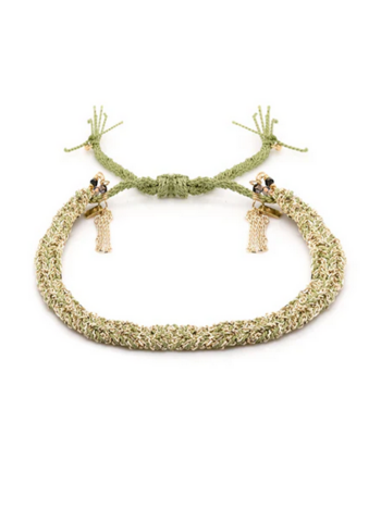 MARIE LAURE CHAMOREL No. 183 Braided Bracelet - Gold Jade