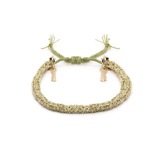 MARIE LAURE CHAMOREL No. 183 Braided Bracelet - Gold Jade