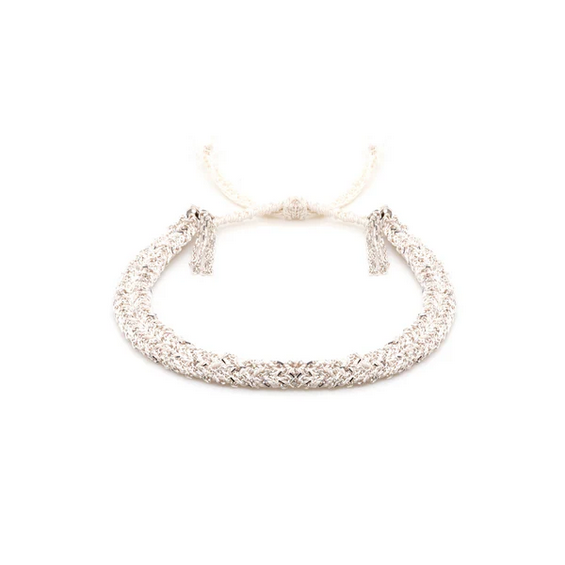 MARIE LAURE CHAMOREL No. 183 Braided Bracelet - White Silver White