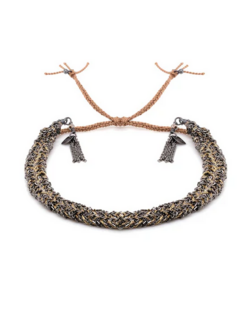 MARIE LAURE CHAMOREL No. 183 Braided Bracelet - Ruthenium Lurex Gold
