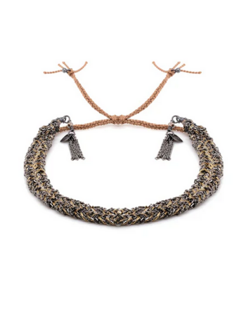 MARIE LAURE CHAMOREL No. 183 Braided Bracelet - Ruthenium Lurex Gold