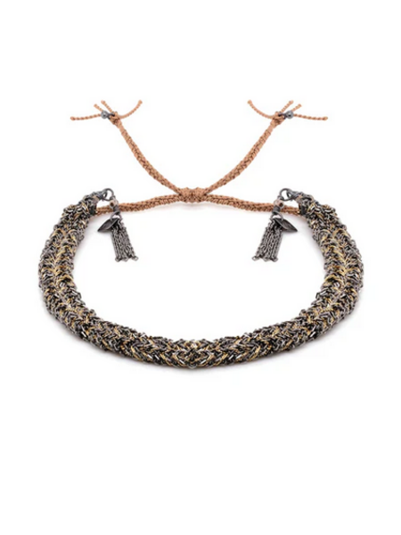 MARIE LAURE CHAMOREL No. 183 Braided Bracelet - Ruthenium Lurex Gold