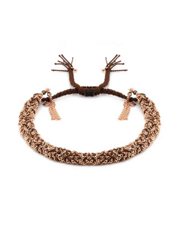MARIE LAURE CHAMOREL No. 183 Braided Bracelet - Pink Gold Brown