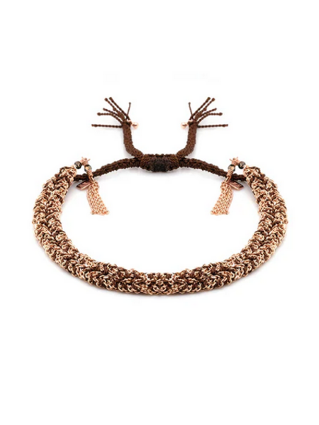 MARIE LAURE CHAMOREL No. 183 Braided Bracelet - Pink Gold Brown