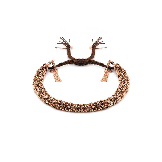 MARIE LAURE CHAMOREL No. 183 Braided Bracelet - Pink Gold Brown