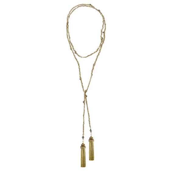 MARIE LAURE CHAMOREL No. 359 Lariat Necklace - Gold Grey