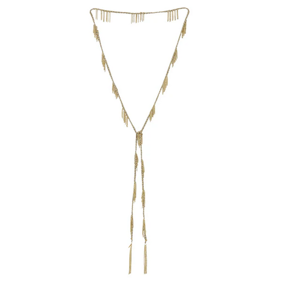 MARIE LAURE CHAMOREL No. 650 Lariat Necklace - Gold Grey