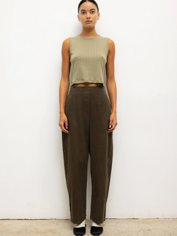 LESET Chloe Barrel Pant - Dark Olive