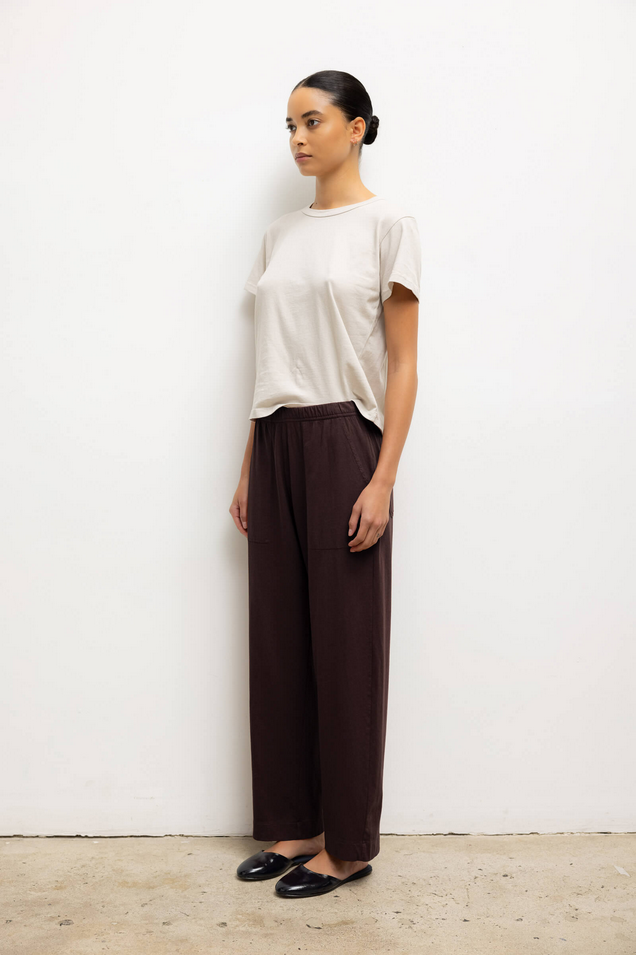 LESET Margo Tapered Pocket Pant - Chocolate