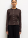 LESET Pointelle Classic Crew Cardigan - Choco