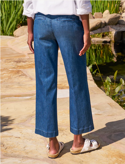 FRANK & EILEEN Westport Italian Wide-Leg Chino - Washed Blue