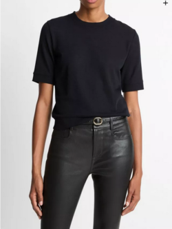 VINCE Wool Shrunken T-Shirt - Coastal Blue