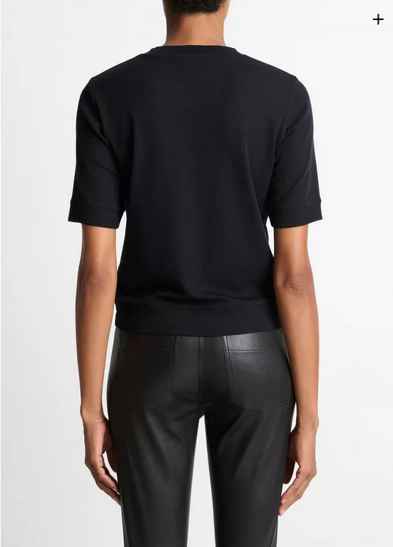 VINCE Wool Shrunken T-Shirt - Coastal Blue