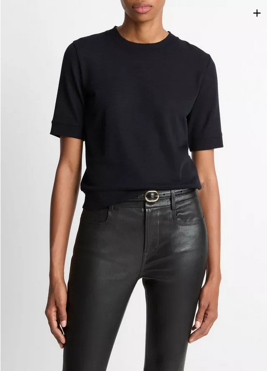 VINCE Wool Shrunken T-Shirt - Coastal Blue