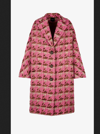 SMYTHE Oversized Swing Coat - Pink Houndstooth XS/S