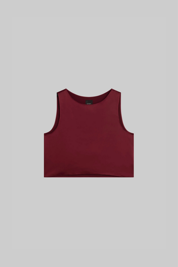 LESET Barb Crop Sleeveless Top - Bordeaux