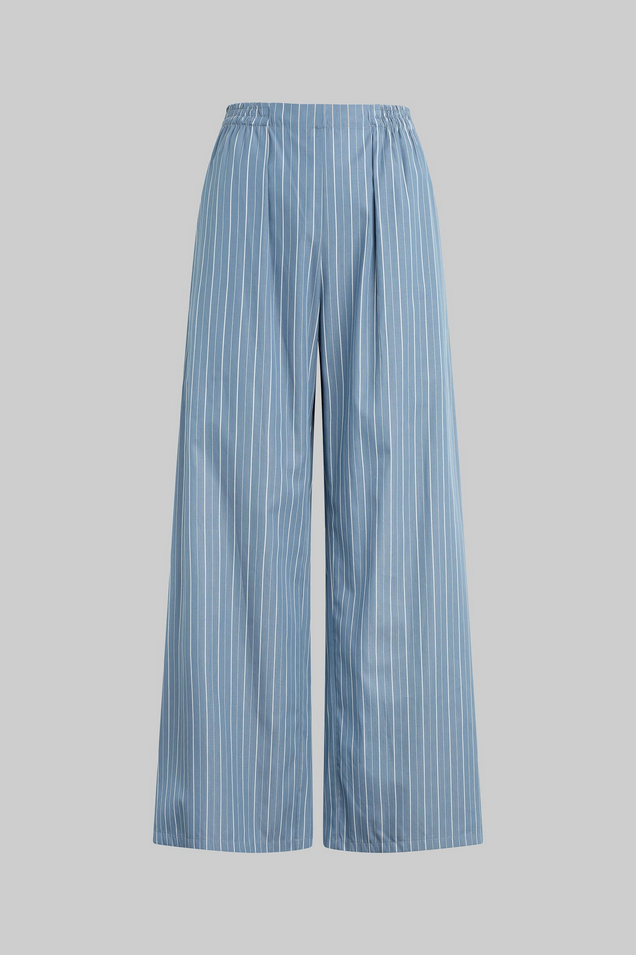 LESET Yoshi Wide Leg Boxer Pant - River Stripe