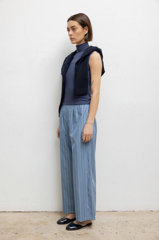 LESET Yoshi Wide Leg Boxer Pant - River Stripe