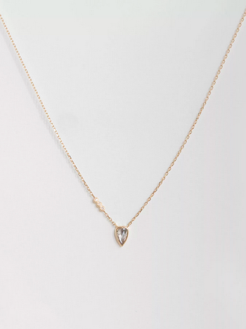 CELINE DAOUST Rosecut Champagne Diamond Heart Necklace