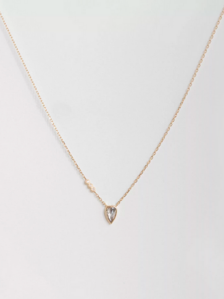 CELINE DAOUST Rosecut Champagne Diamond Heart Necklace