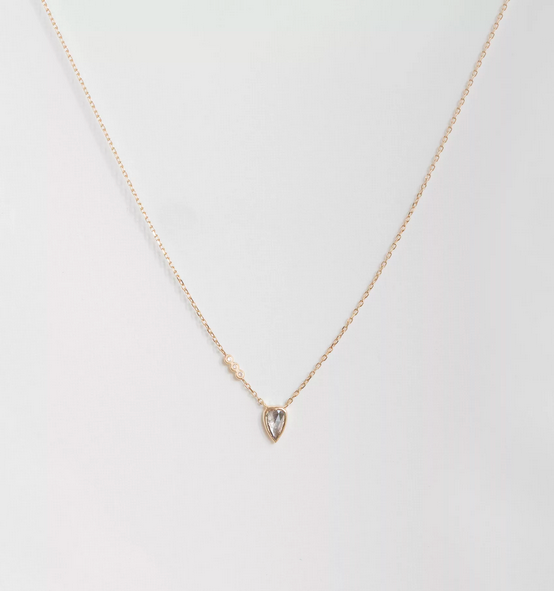 CELINE DAOUST Rosecut Champagne Diamond Heart Necklace