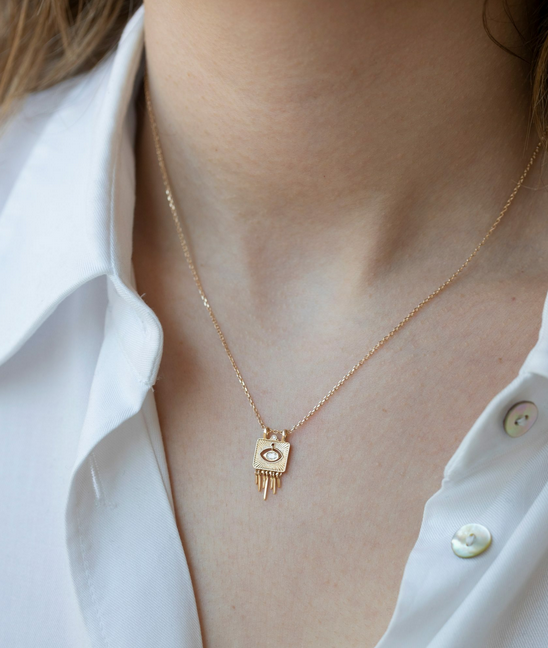 CELINE DAOUST Small Diamond Sunbeams Eye Necklace