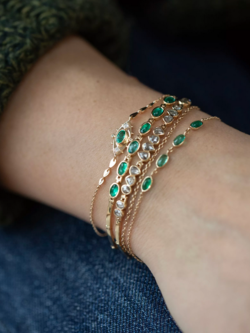 CELINE DAOUST Diamond and Emerald Eye Bracelet