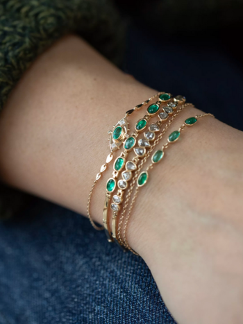 CELINE DAOUST Diamond and Emerald Eye Bracelet