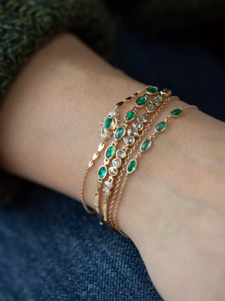 CELINE DAOUST Diamond and Emerald Eye Bracelet