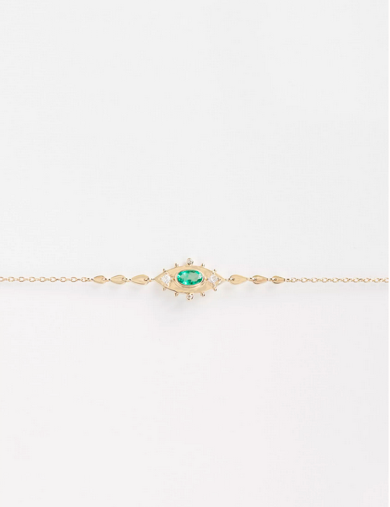 CELINE DAOUST Diamond and Emerald Eye Bracelet