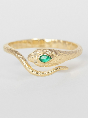 CELINE DAOUST Emerald and Diamond Cobra Ring